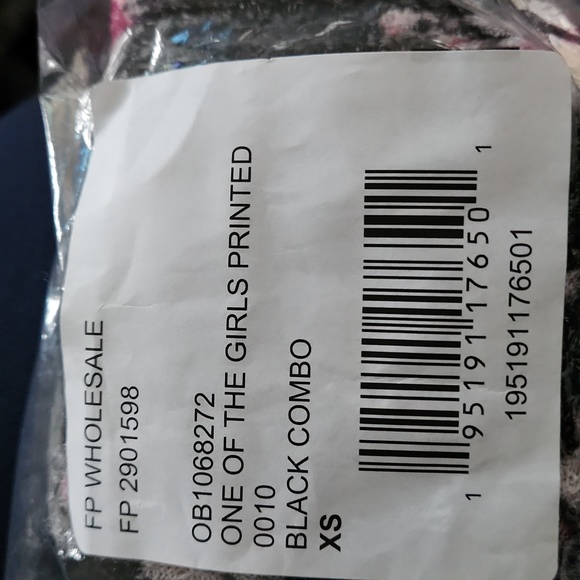 Free People Intimately One Of The Girls Black Floral Combo XS FP1047 - Picture 6 of 6